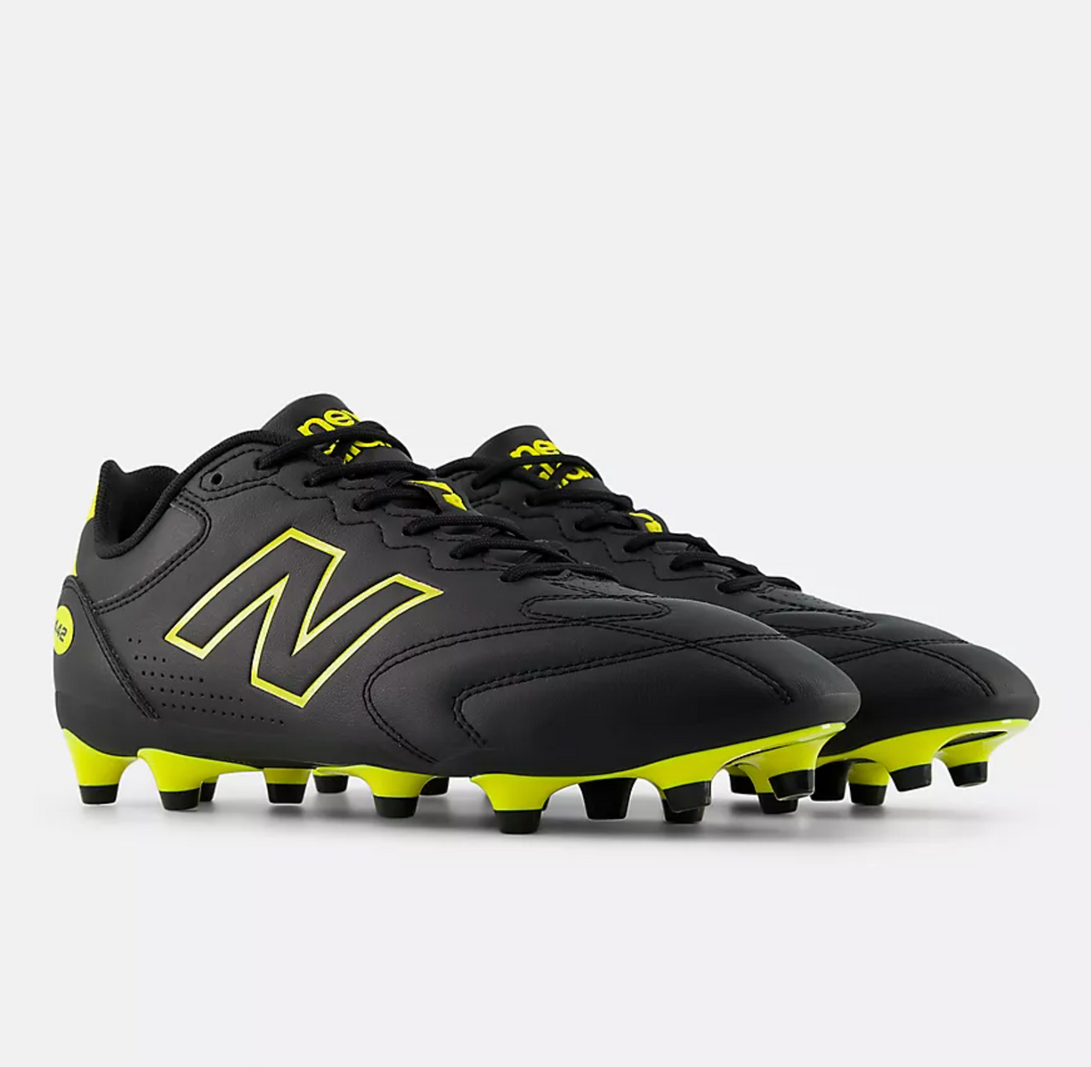 New Balance 442 Team FG V3 Men’s Football Shoes – Black with Punchy Yellow (2E Wide Fit)