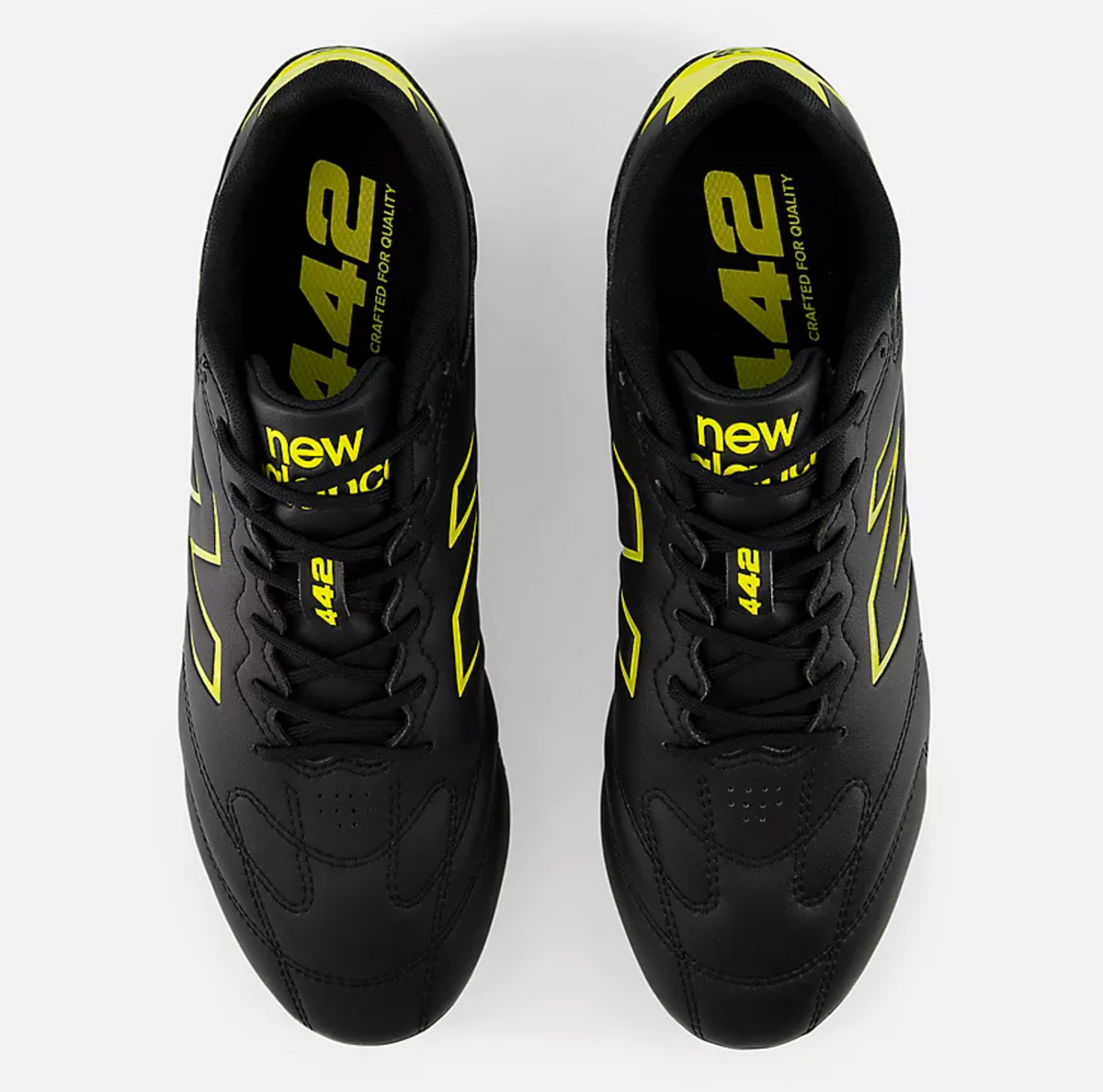New Balance 442 Team FG V3 Men’s Football Shoes – Black with Punchy Yellow (2E Wide Fit)