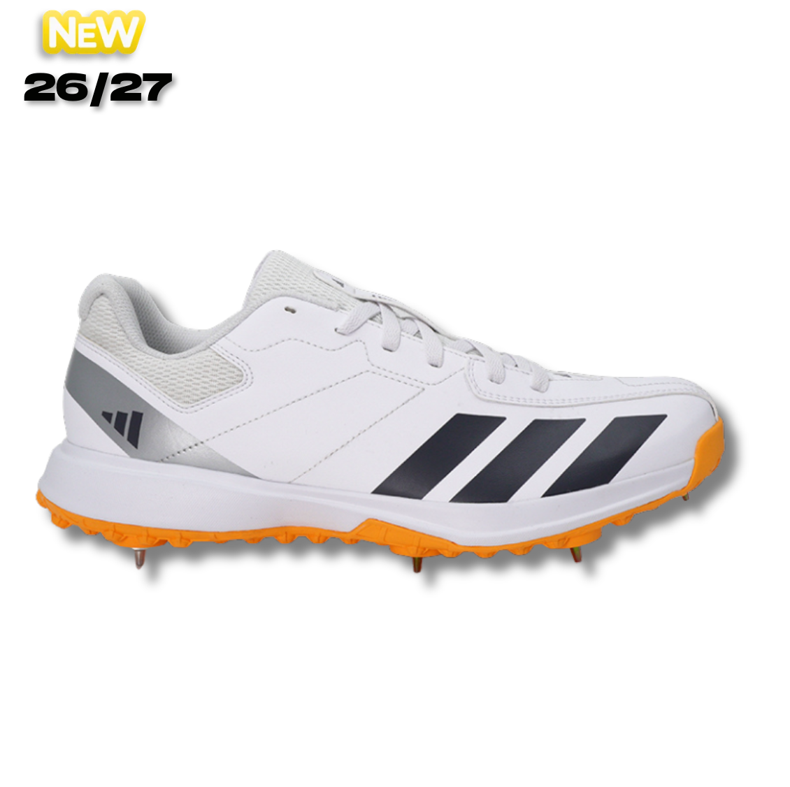 Adidas Howzat Steel Spike Cricket Shoes – Cloud White / Aurora Onix / Lucid Tangerine - 26/27