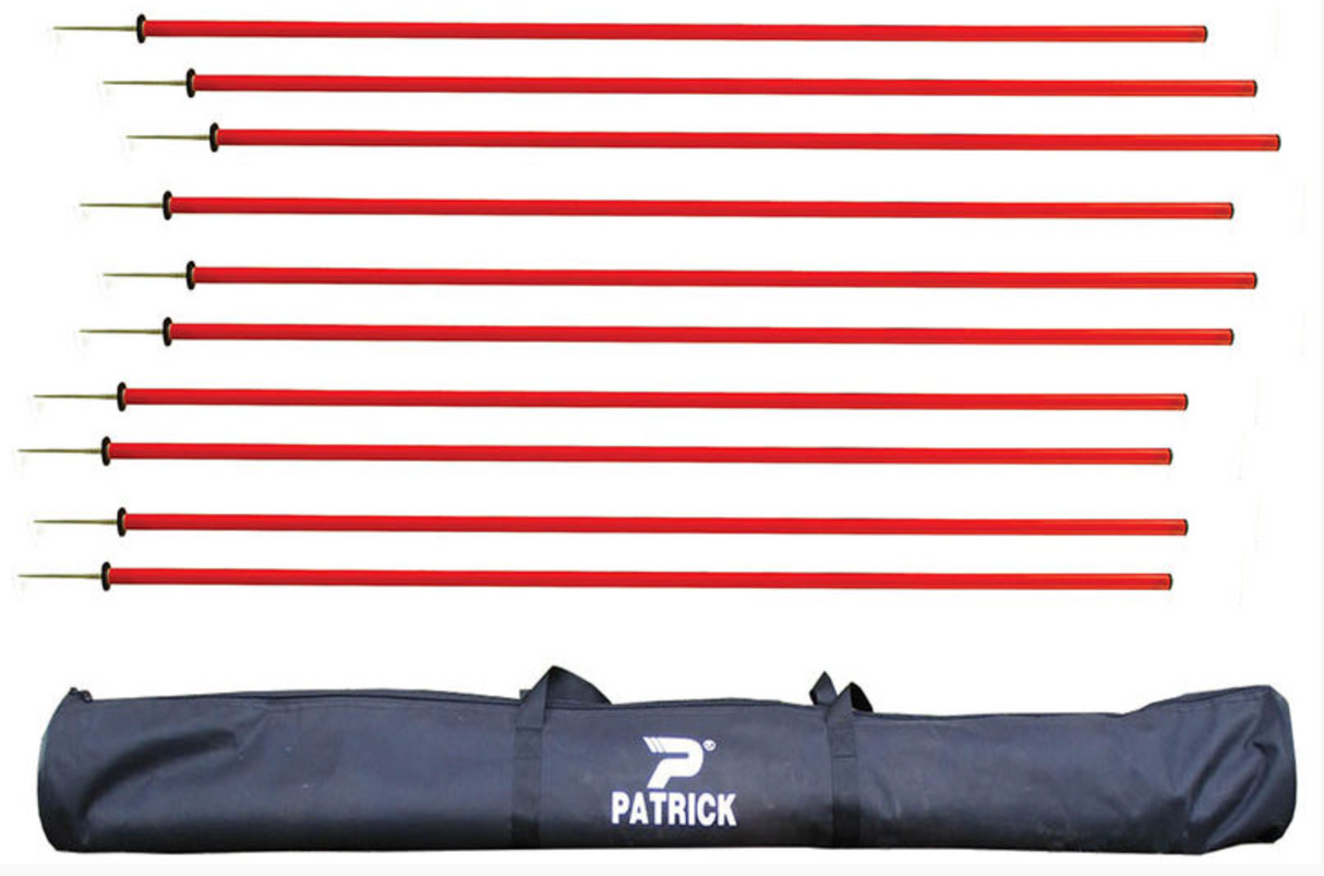 Patrick Agility Pole 1PC Fixed Base – Set of 10 - Yellow / Orange