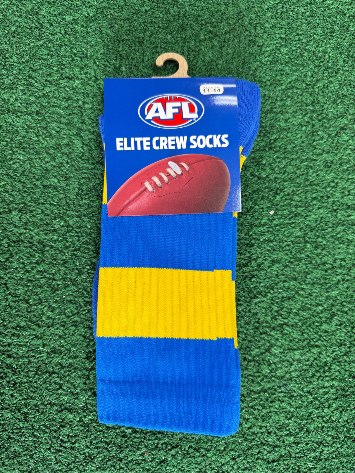 Sekem AFL Elite Crew Socks Royal/Gold Hoops
