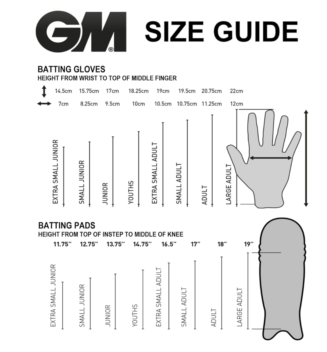 GM 808 Cricket Batting Gloves - 25