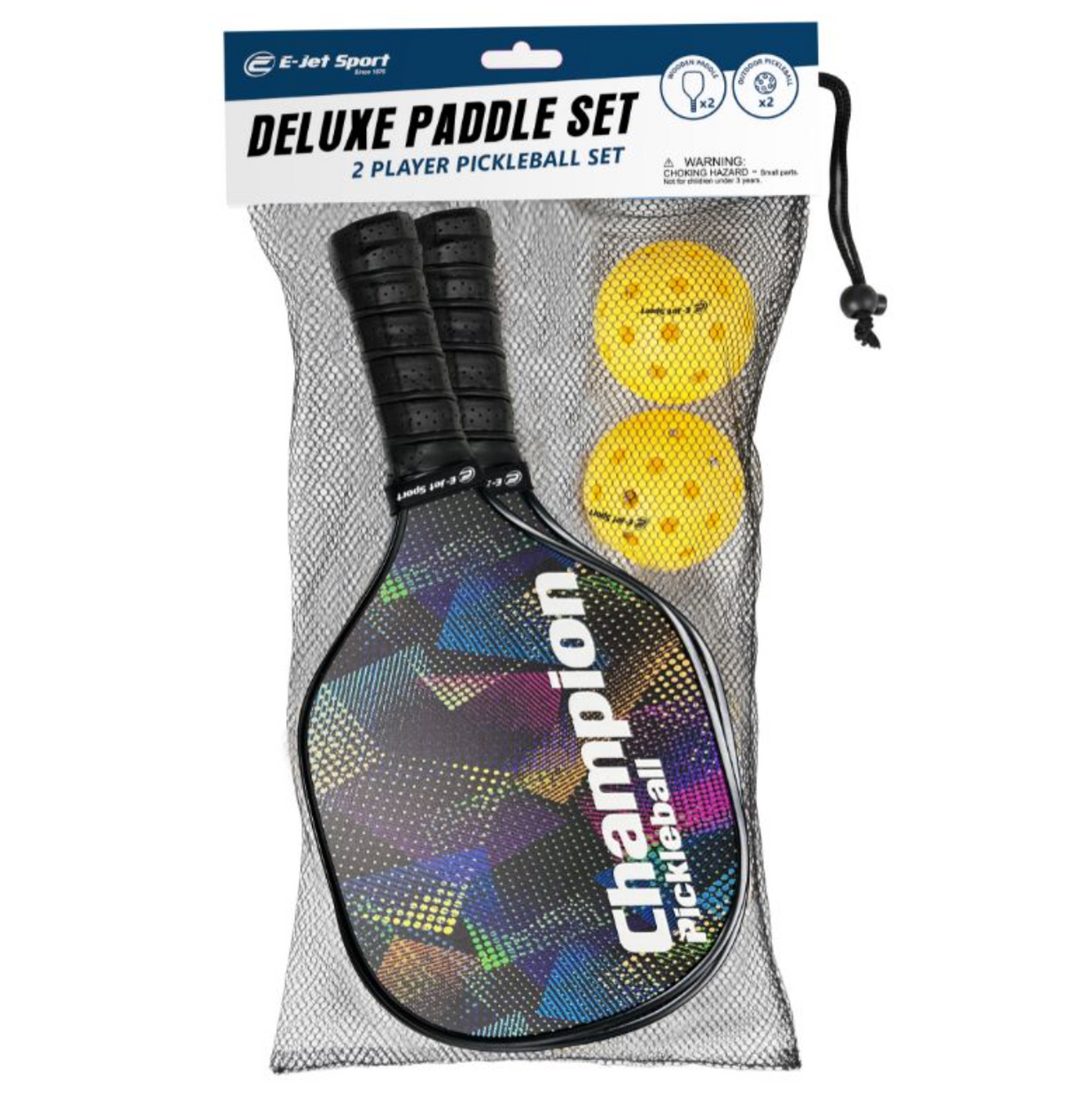 E-Jet Sport Pickleball 2 Player Wooden Set – Deluxe