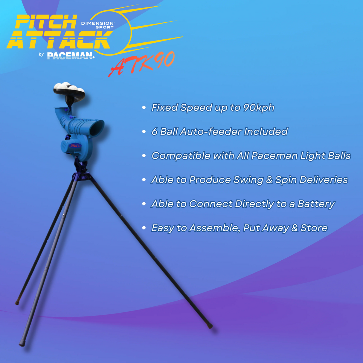 Pitch Attack ATK90 Cricket Bowling Machine