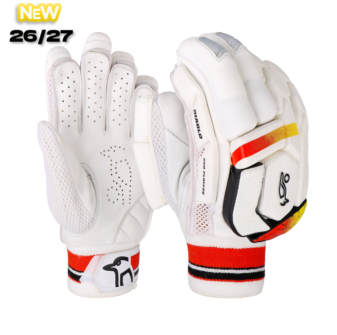 Kookaburra Diablo Pro Players Cricket Batting Gloves - Adult - RH - 26/27