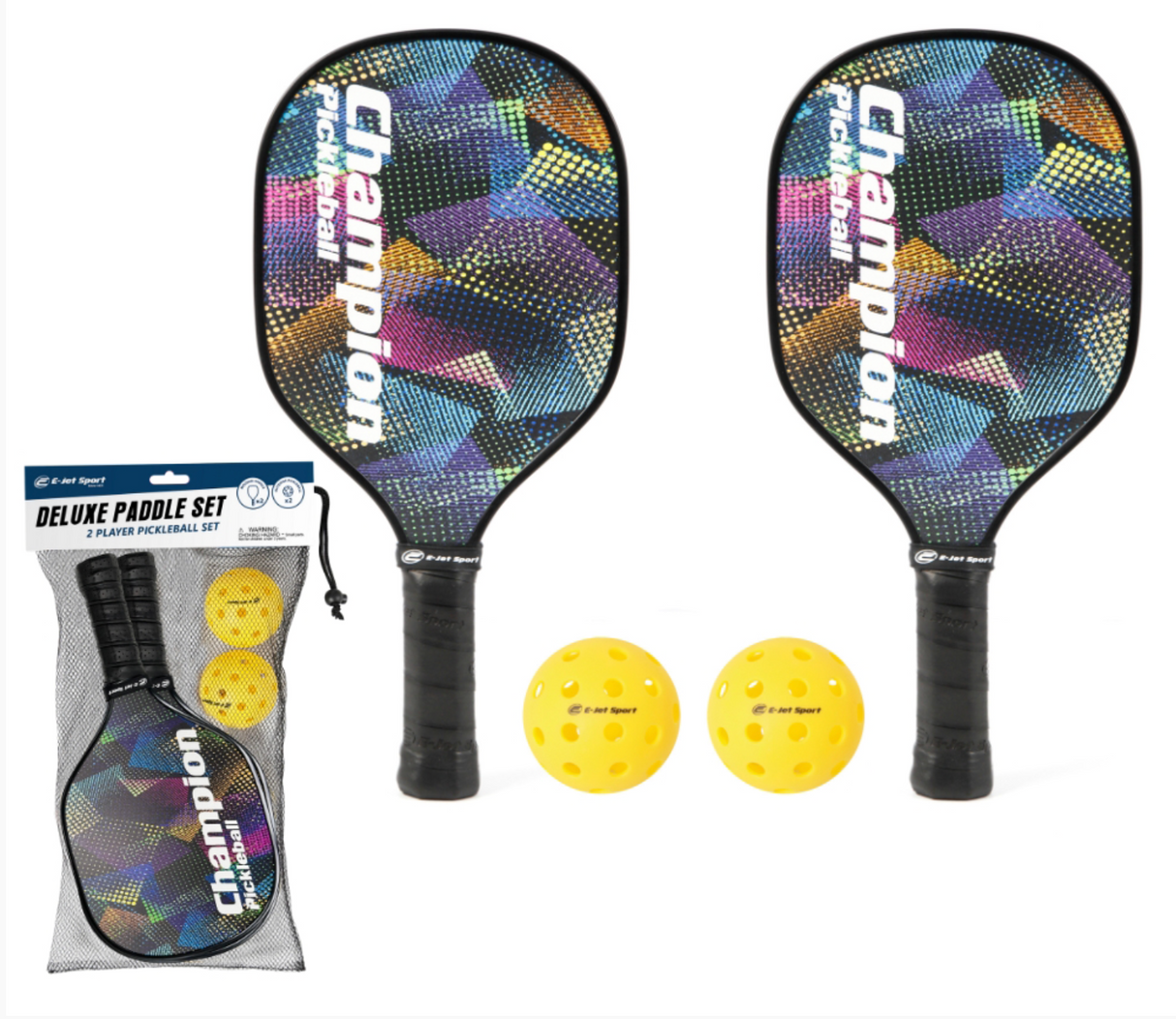 E-Jet Sport Pickleball 2 Player Wooden Set – Deluxe
