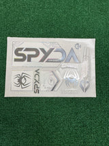 SPYDA Premium Holographic Cricket Bat Stickers - Silver Edition