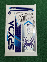 SPYDA Premium Holographic Cricket Bat Stickers - Blue Edition