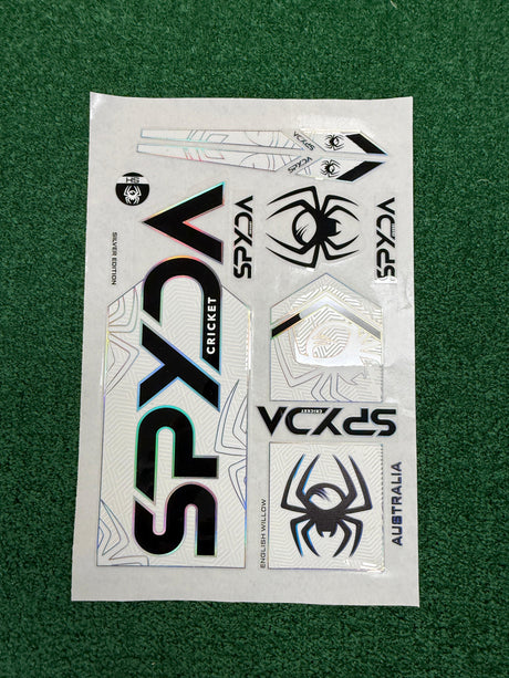 SPYDA Premium Holographic Cricket Bat Stickers - Black Players Edition