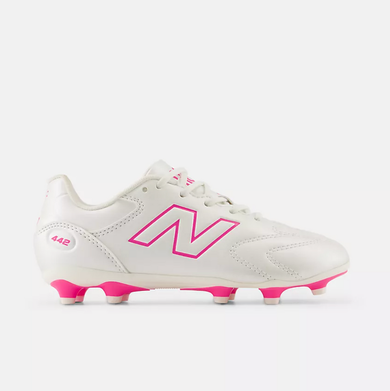 New Balance 442 Team FG V3 Junior Football Shoes – Sea Salt with Pink Heat - Medium Fit