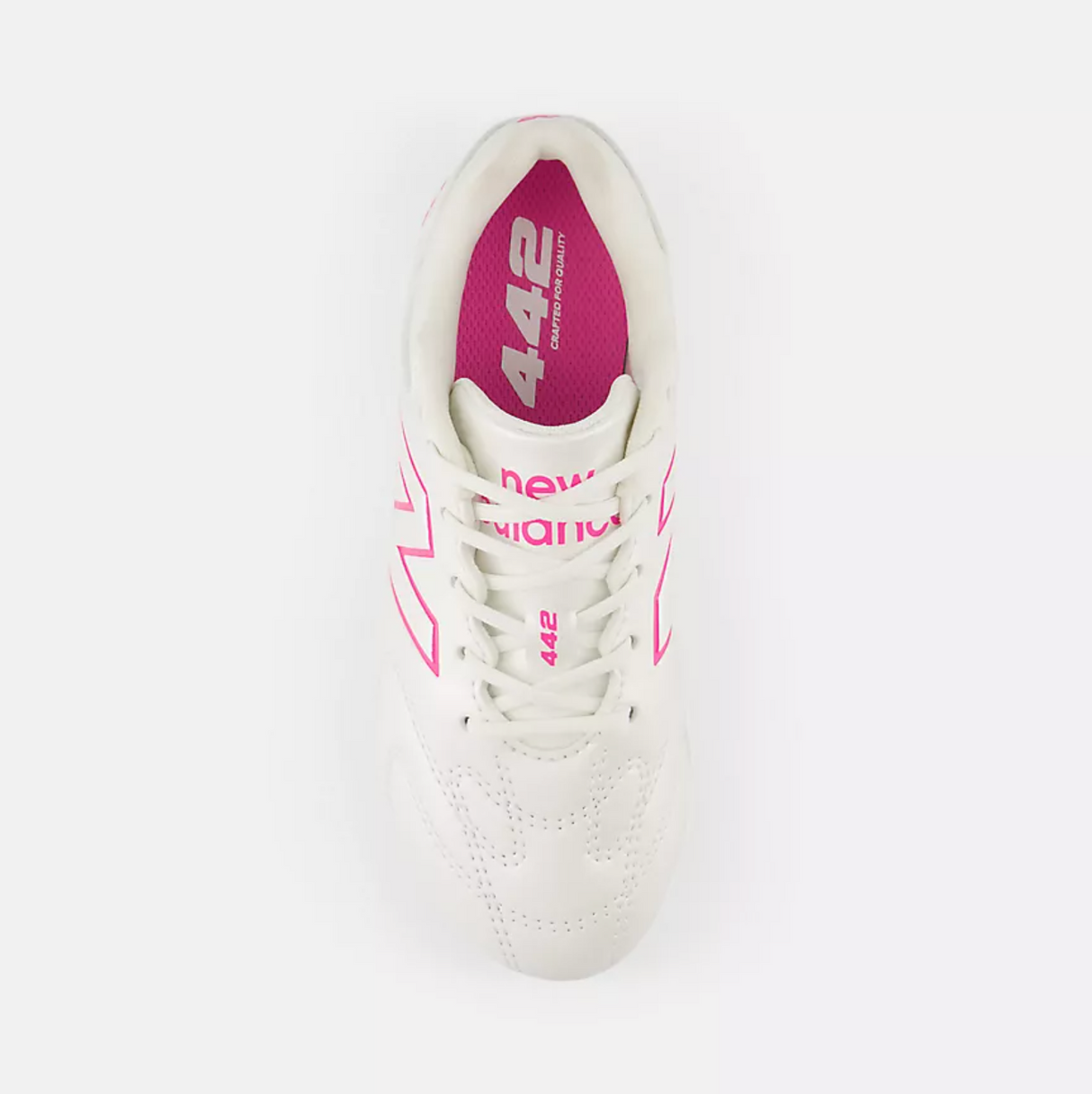 New Balance 442 Team FG V3 Junior Football Shoes – Sea Salt with Pink Heat - Medium Fit