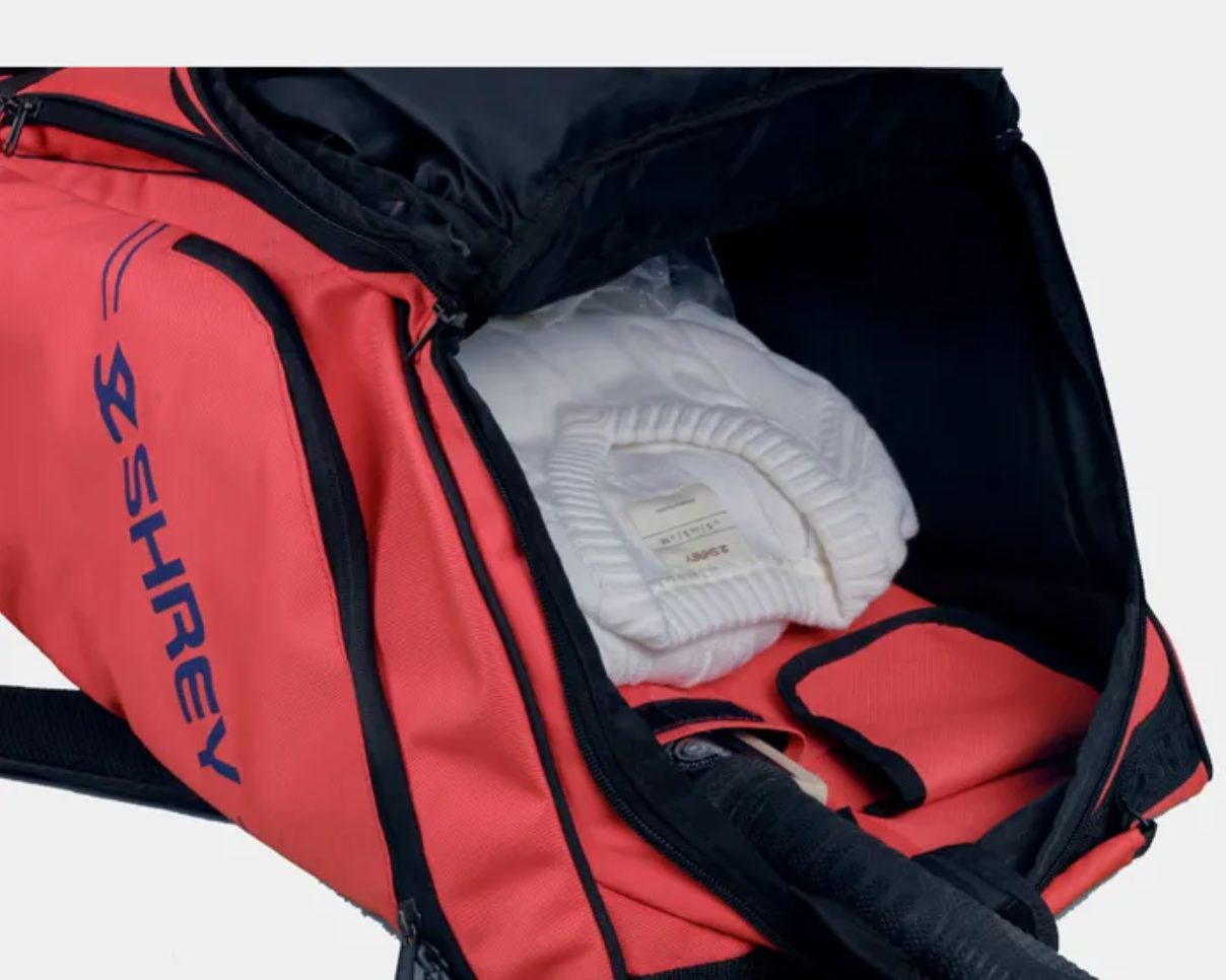 Shrey Legacy 80 Duffle Wheelie Cricket Bag - Radiant Red