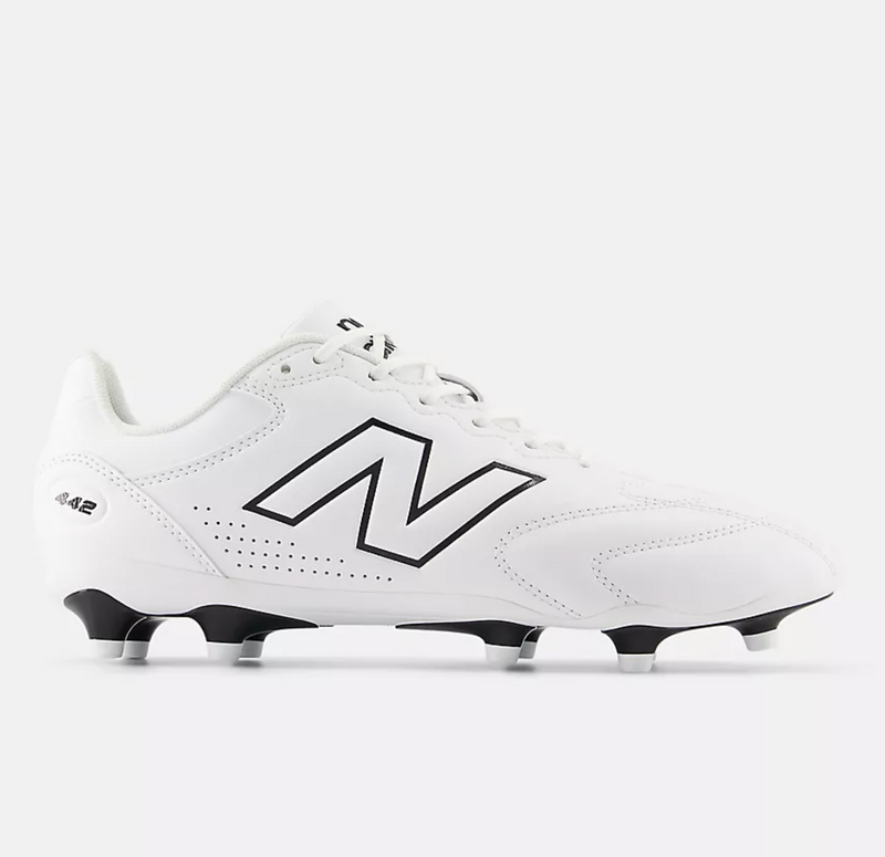 New Balance 442 Team FG V3 Men’s Football Shoes – White with Black (2E Wide Fit)