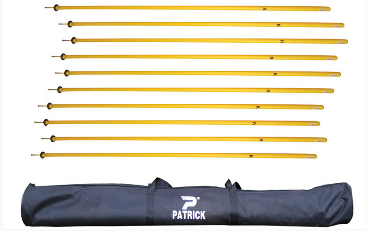 Patrick Agility Pole 1PC Fixed Base – Set of 10 - Yellow / Orange