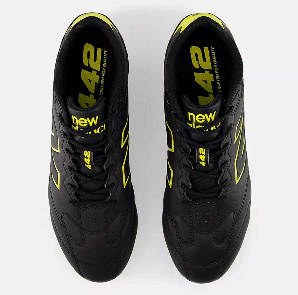 New Balance 442 Team FG V3 Men’s Football Shoes – Black with Punchy Yellow (2E Wide Fit)