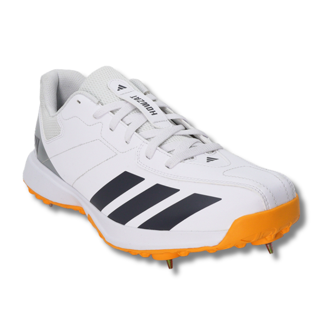 Adidas Howzat Steel Spike Cricket Shoes – Cloud White / Aurora Onix / Lucid Tangerine - 26/27