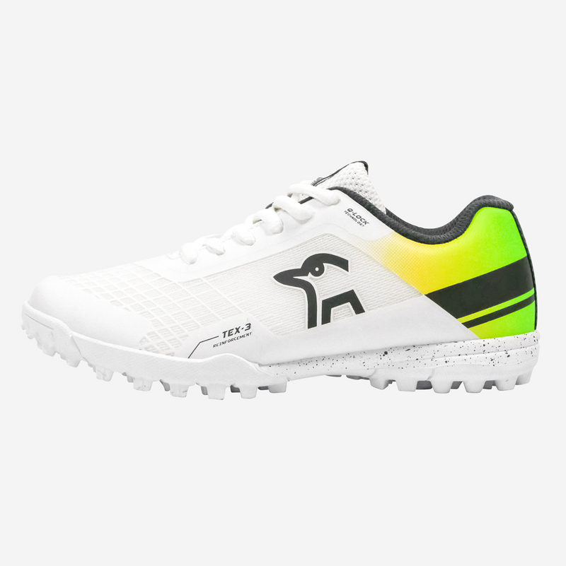 Kookaburra Pro 5.0 Rubber Cricket Shoes - White/Lime/Yellow