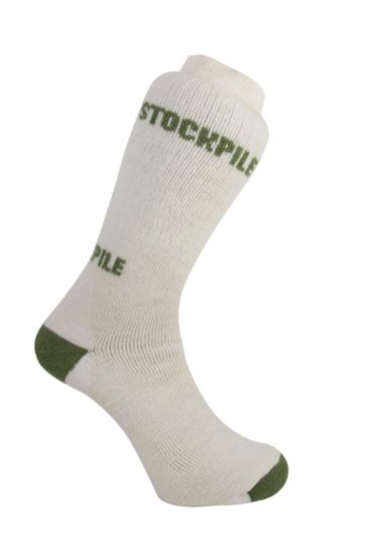 Stockpile WoolPlus Long Cricket Socks -  Natural