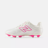 New Balance 442 Team FG V3 Junior Football Shoes – Sea Salt with Pink Heat - Medium Fit