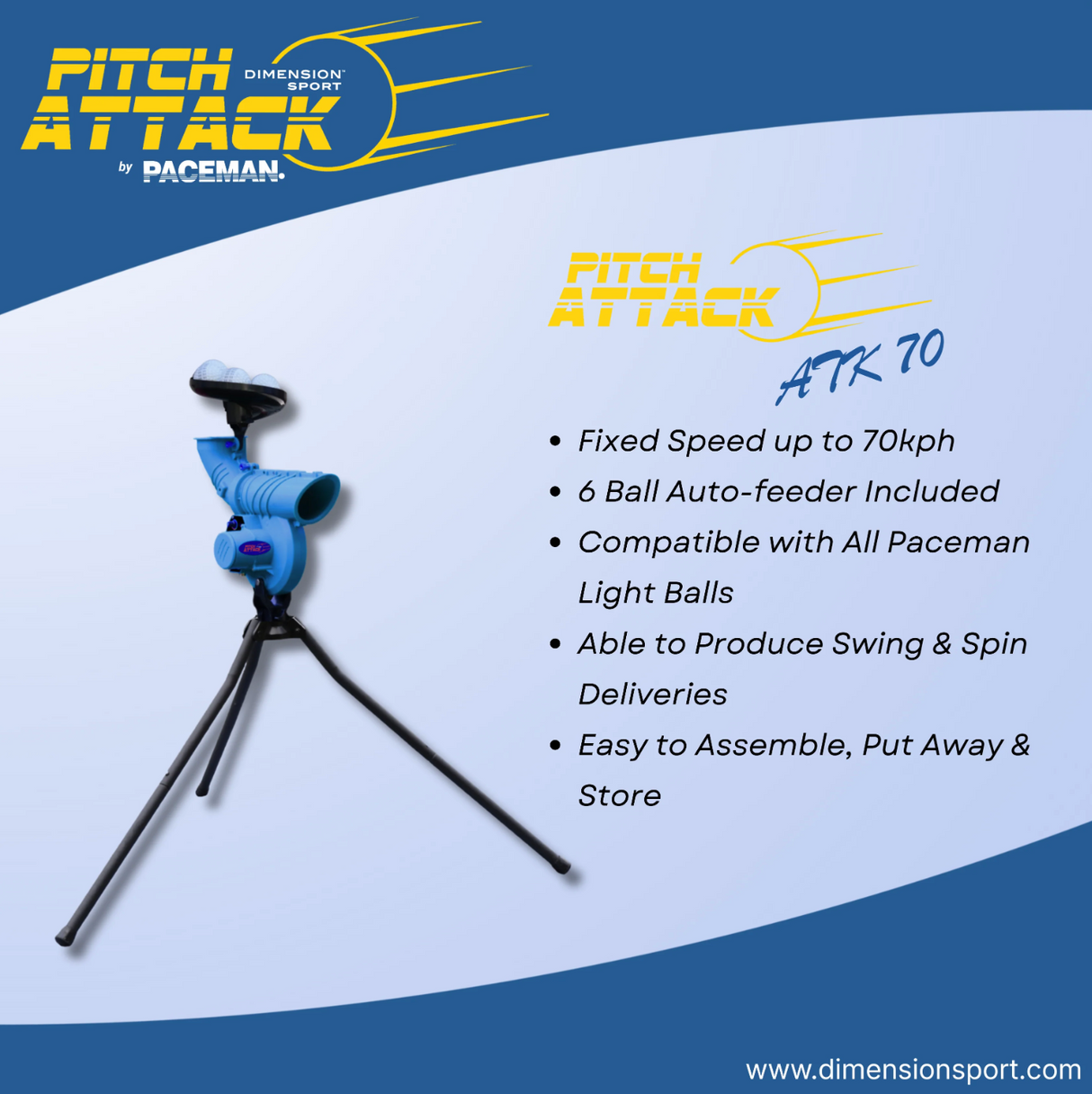 Paceman Pitch Attack ATK70 Cricket Bowling Machine