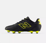 New Balance 442 Team FG V3 Kid's Football Shoes – Black with Punchy Yellow (F M Medium Fit)