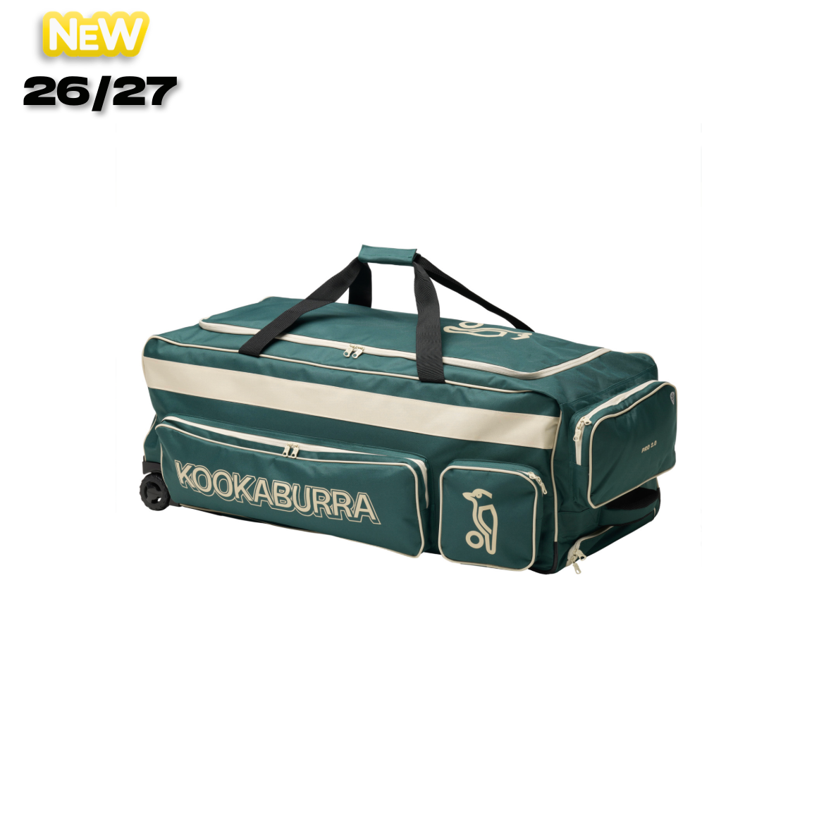 Kookaburra Pro 2.0 Cricket Wheelie Bag - Bottle/white 26/27