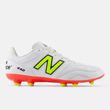 New Balance 442 Team FG V2 Men's Football Shoes - White/Energy Red/Hi-Lite