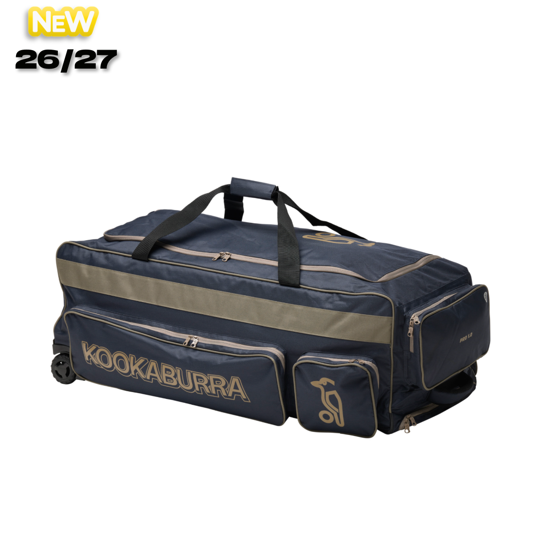Kookaburra Pro 1.0 Cricket Wheelie Bag - Navy / Taupe -  26/27