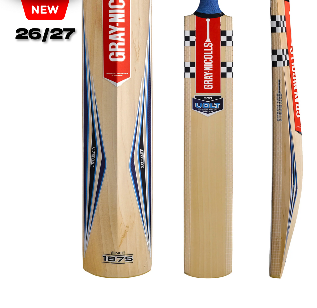 Gray Nicolls Volt 500 EW Cricket Bat – ReadyPlay – Youth - 26/27