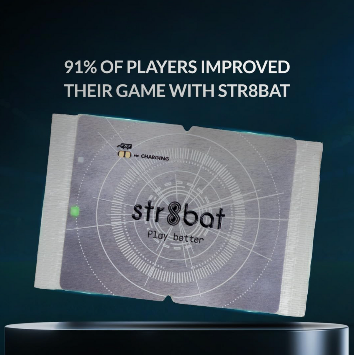 STR8BAT Pro Cricket Bat Smart Sticker V2.0 – Black/Silver