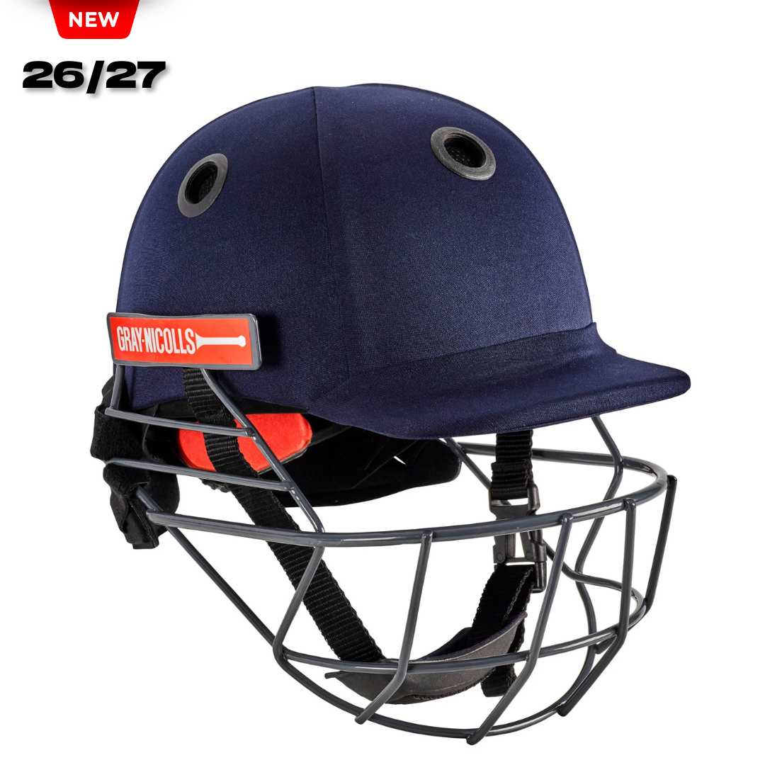 Gray Nicolls Junior Elite Cricket Helmet - With Neck Guard - Navy - 26/27