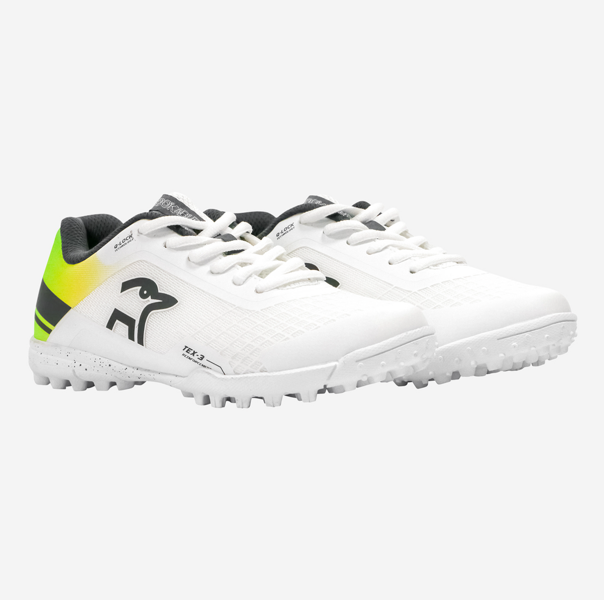 Kookaburra Pro 5.0 Rubber Cricket Shoes - White/Lime/Yellow