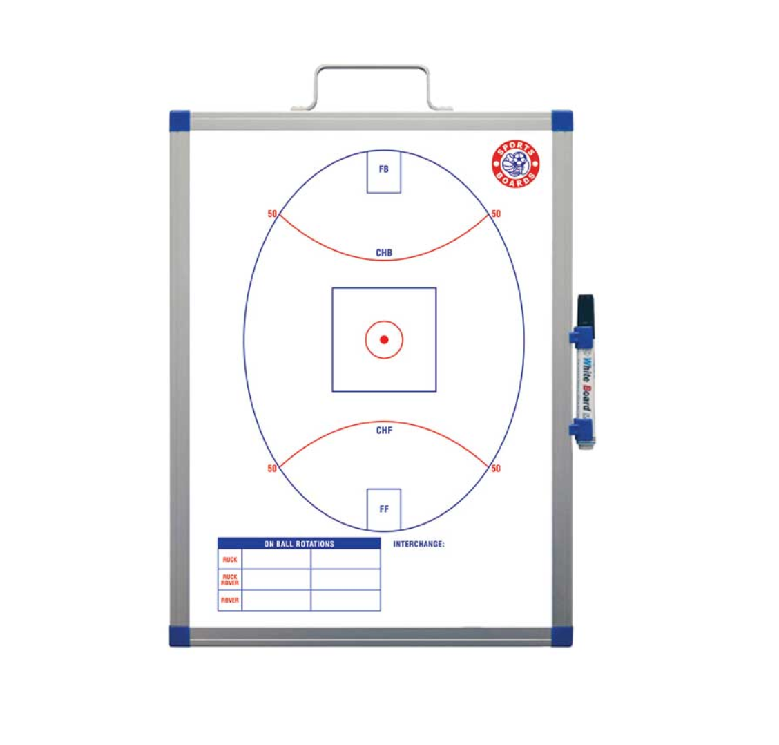 AFL Deluxe Magnetic Coaching Board - 45cm x 60cm