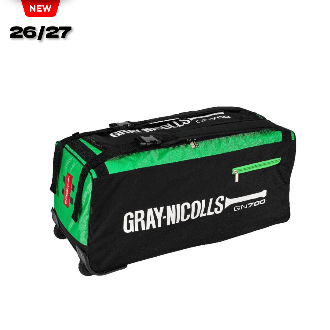 Gray Nicolls GN 700 Wheel Cricket Bag - Black/Green - 26/27