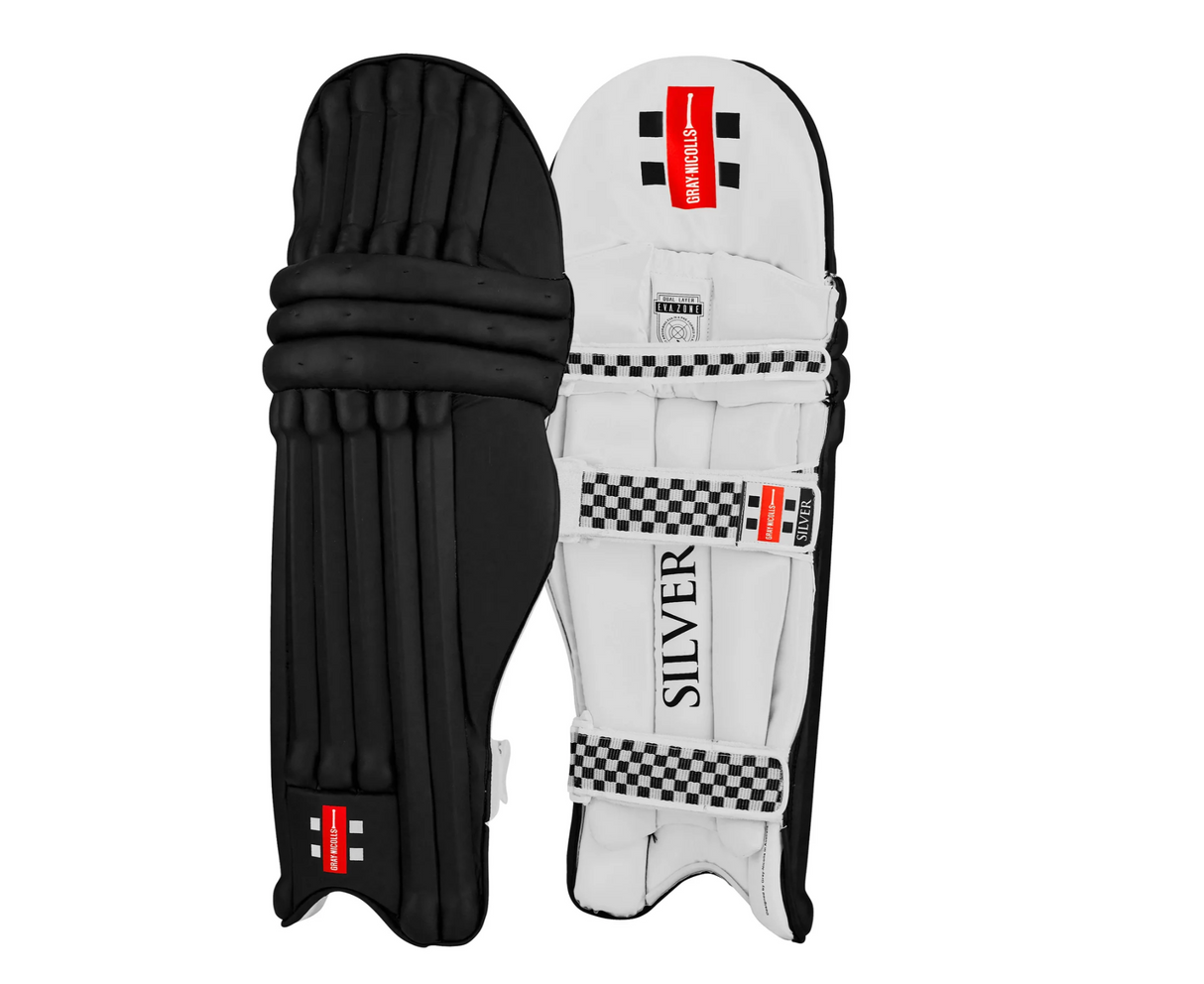 Gray Nicolls Silver Cricket Batting Leg Guards - Coloured - ARH - 26/27