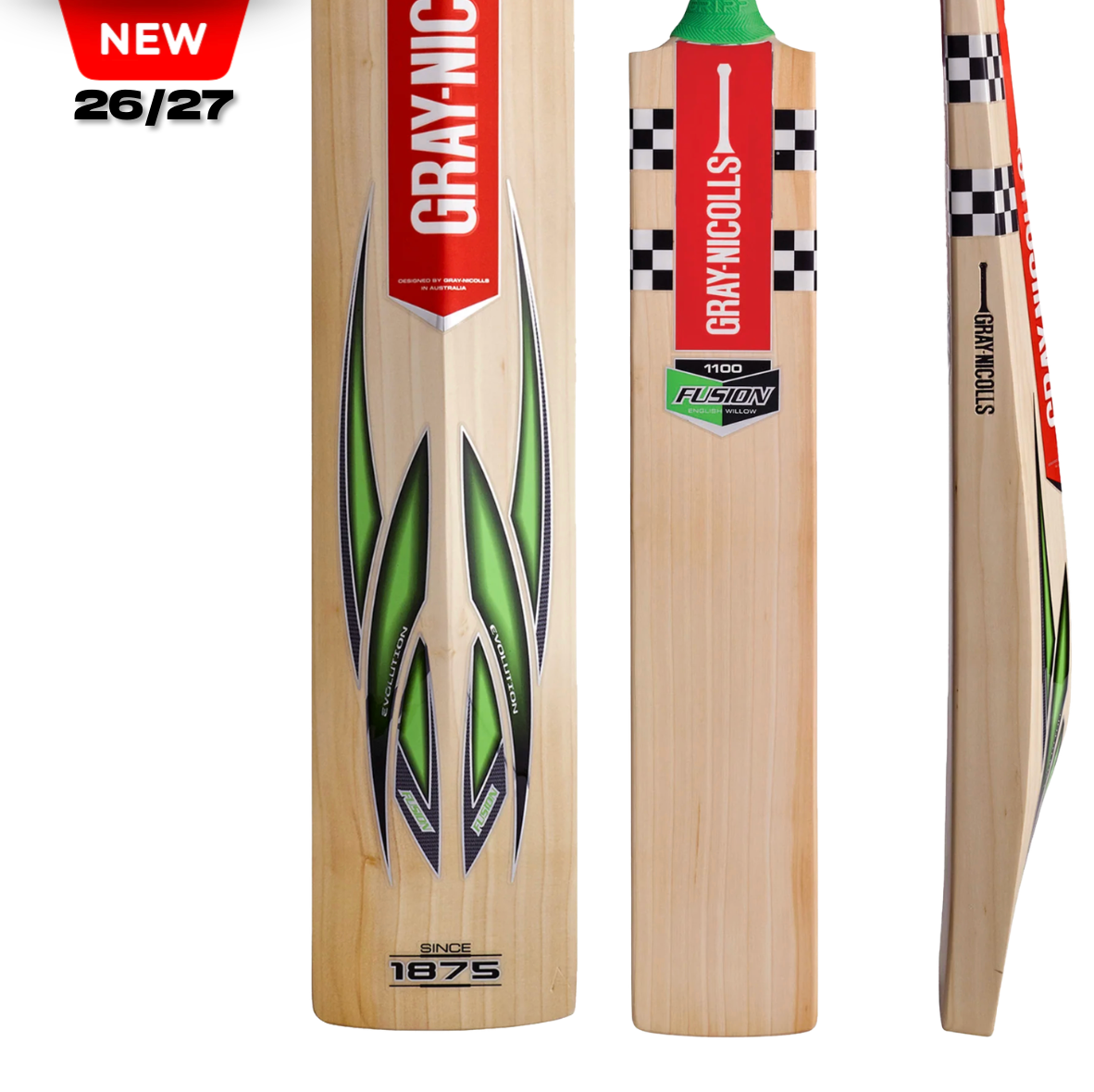 Gray Nicolls Fusion 1100 English Willow Cricket Bat – Natural – SH - 26/27
